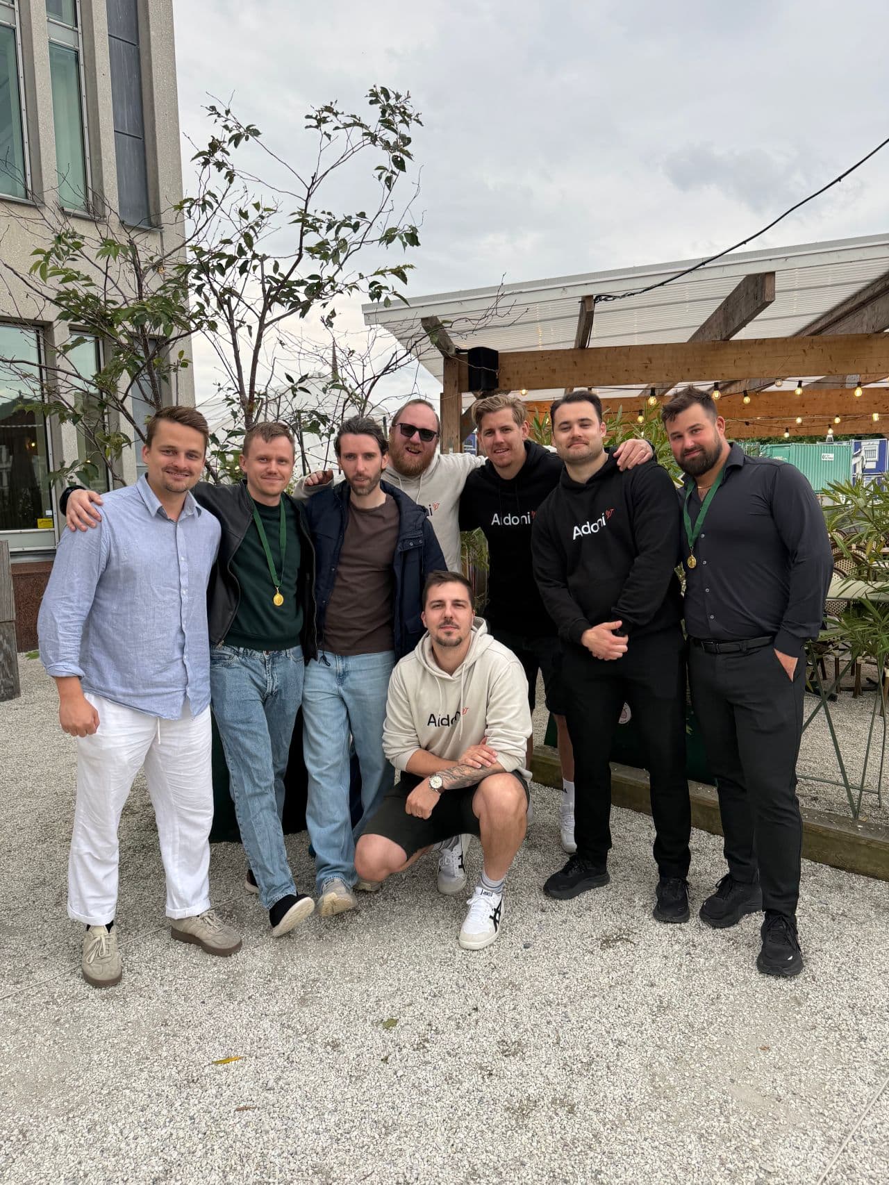 The Aidoni team together outdoors in Gothenburg